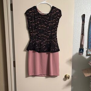 Angel Kiss Black Lace and Pink Dress